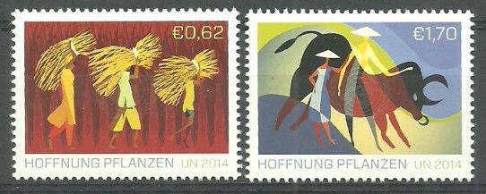 Znaczek Narody Zjednoczone Wiedeń 2014 Mi 840-841 Czyste **