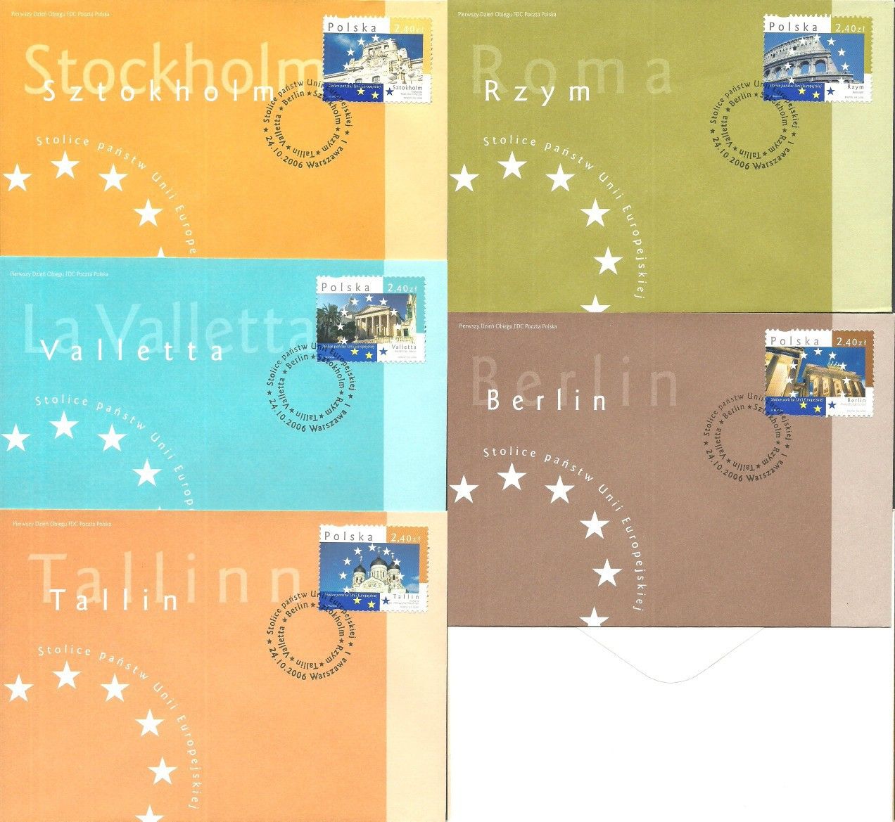Znaczek Polska 2006 Mi 4284-4288 Fi 4121-4125 FDC