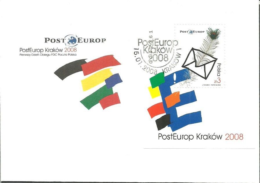 Znaczek Polska 2008 Mi bl 177 Fi bl 208 FDC