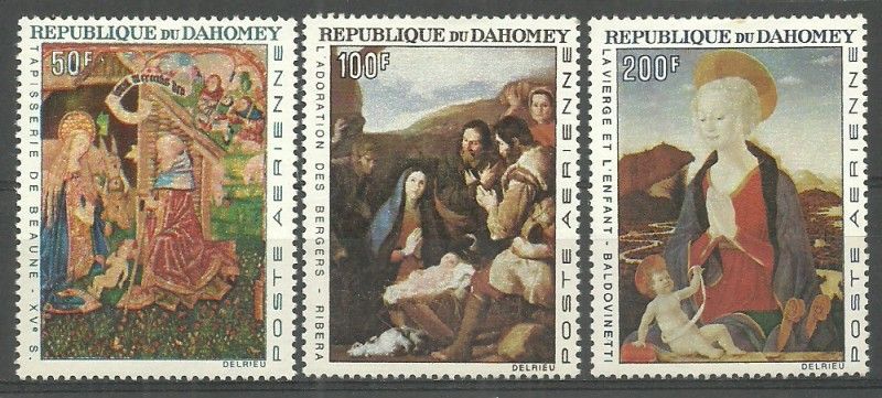 Znaczek Dahomej 1966 Mi 293-295 Z podlepką *