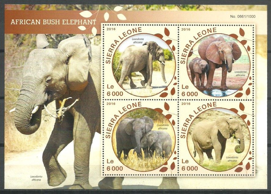 Znaczek Sierra Leone 2016 Mi ark 6878-6881 Czyste **
