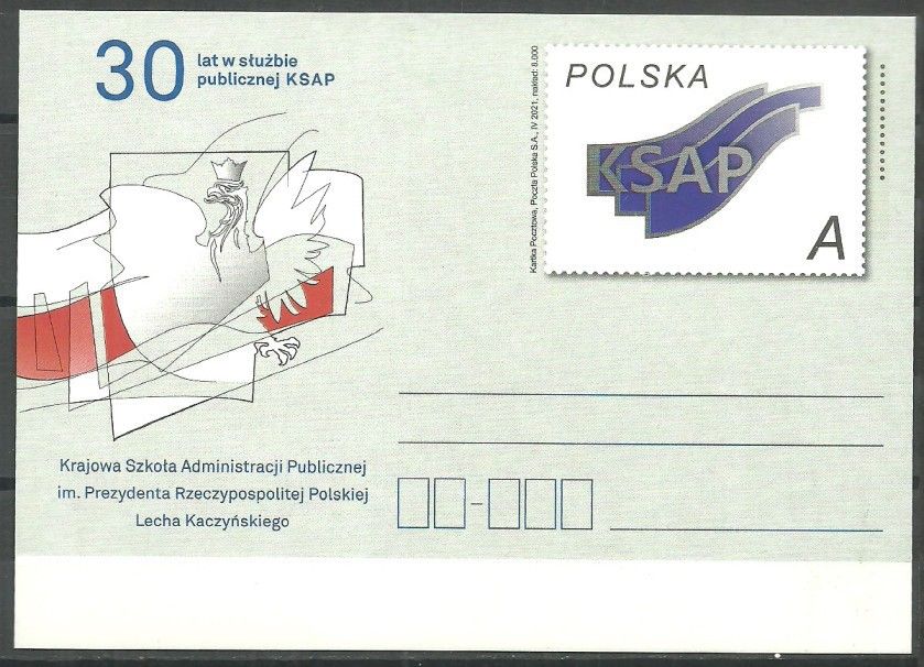 Znaczek Polska 2021 Fi Cp 1915 Całostka pocztowa