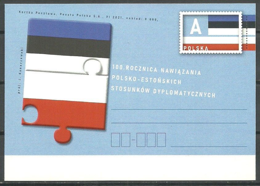 Znaczek Polska 2021 Fi Cp 1924 Całostka pocztowa