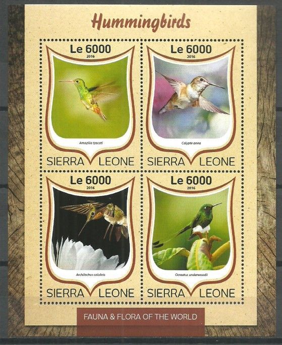 Znaczek Sierra Leone 2016 Mi ark 7543-7546 Czyste **