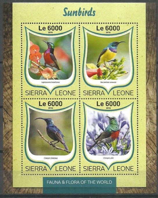 Znaczek Sierra Leone 2016 Mi ark 7548-7551 Czyste **