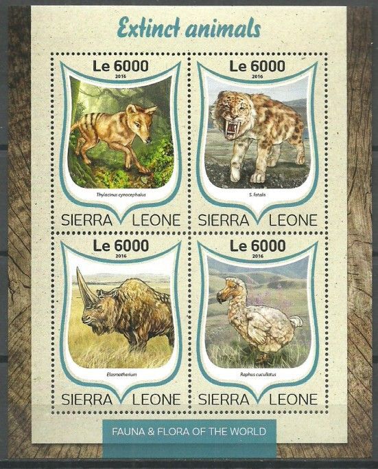 Znaczek Sierra Leone 2016 Mi ark 7568-7571 Czyste **