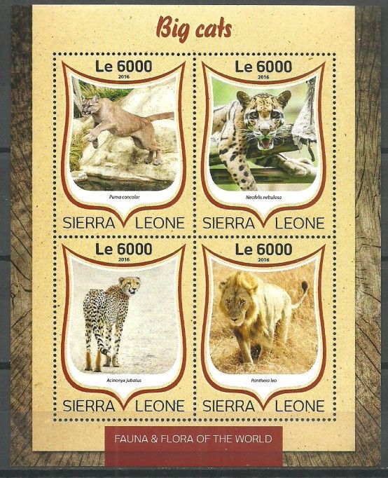 Znaczek Sierra Leone 2016 Mi ark 7588-7591 Czyste **