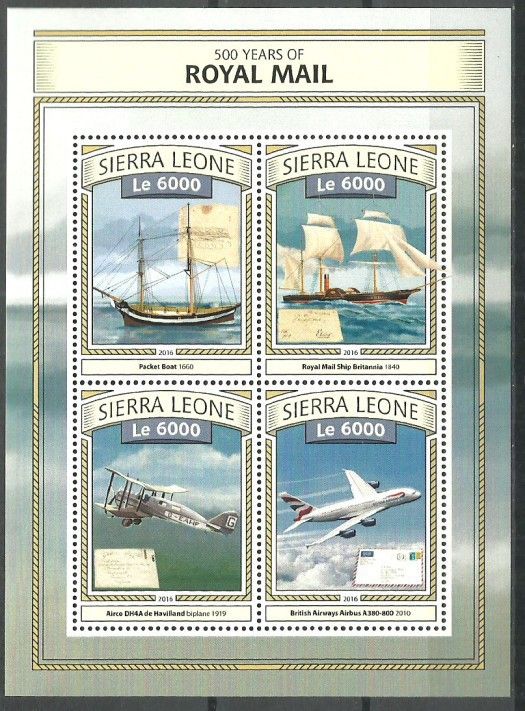Znaczek Sierra Leone 2016 Mi ark 7718-7721 Czyste **