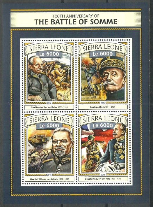 Znaczek Sierra Leone 2016 Mi ark  7748-7751 Czyste **