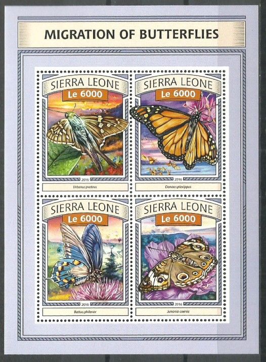 Znaczek Sierra Leone 2016 Mi ark 7778-7781 Czyste **