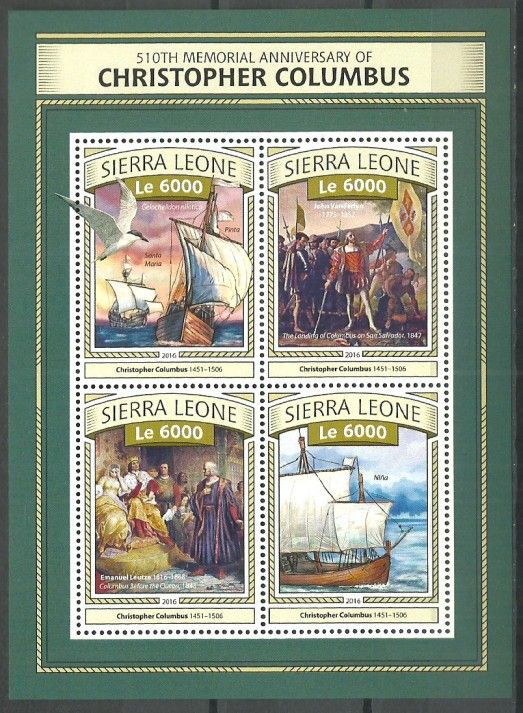 Znaczek Sierra Leone 2016 Mi ark 7813-7816 Czyste **