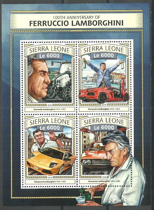 Znaczek Sierra Leone 2016 Mi ark 7828-7831 Czyste **