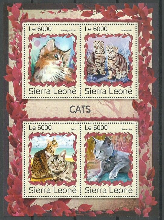 Znaczek Sierra Leone 2016 Mi ark 7993-7996 Czyste **