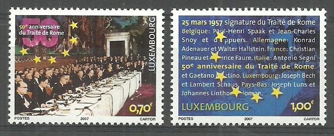Znaczek Luksemburg 2007 Mi 1734-1735 Czyste **