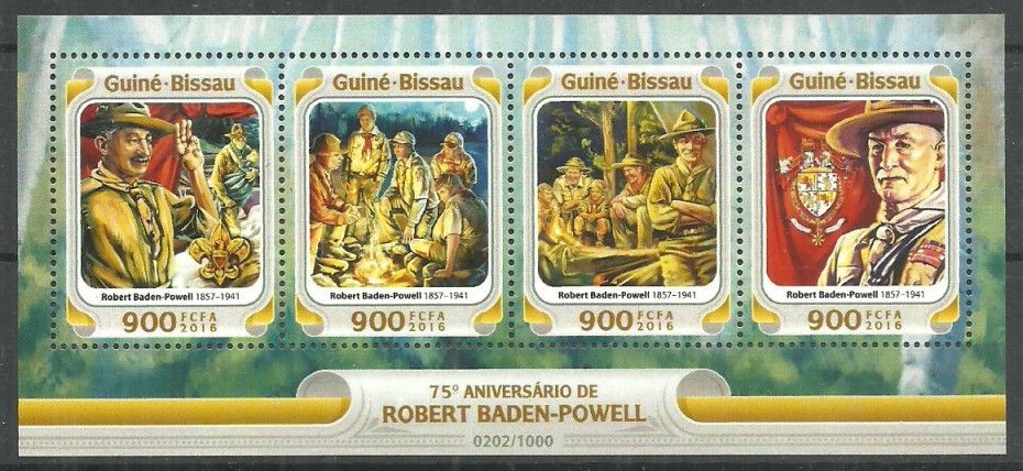 Znaczek Gwinea Bissau 2016 Mi ark 8514-8517 Czyste **