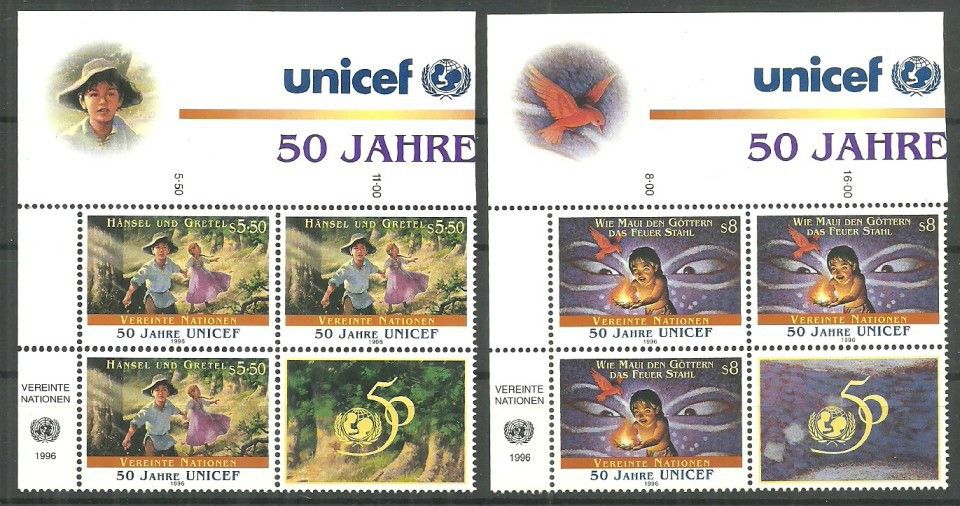 Znaczek Narody Zjednoczone Wiedeń 1996 Mi 218-219 Czyste **