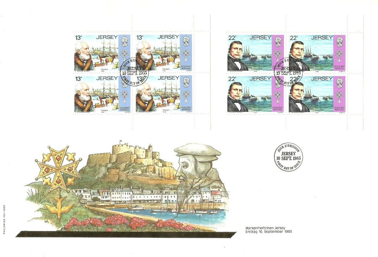 Znaczek Jersey 1985 Mi h-blatt O-37+O-39 FDC