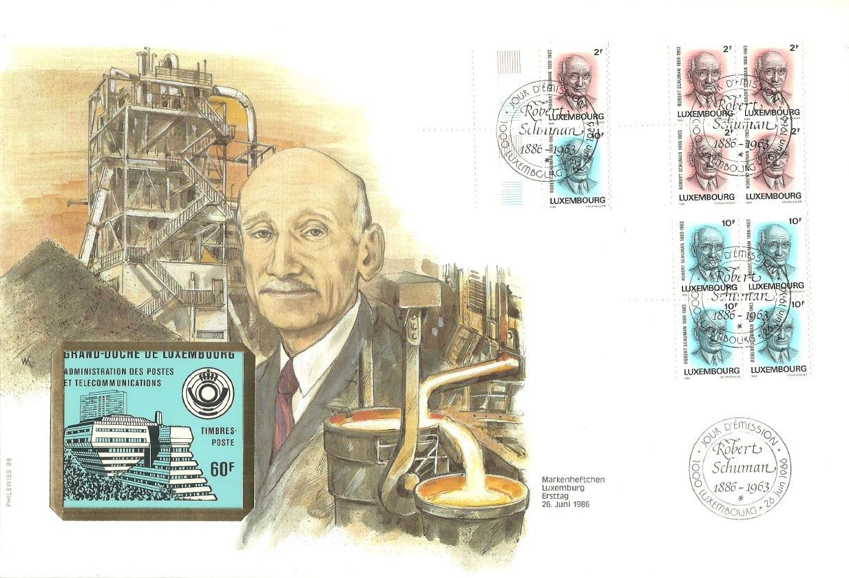 Znaczek Luksemburg 1986 Mi h-blatt1-3 FDC