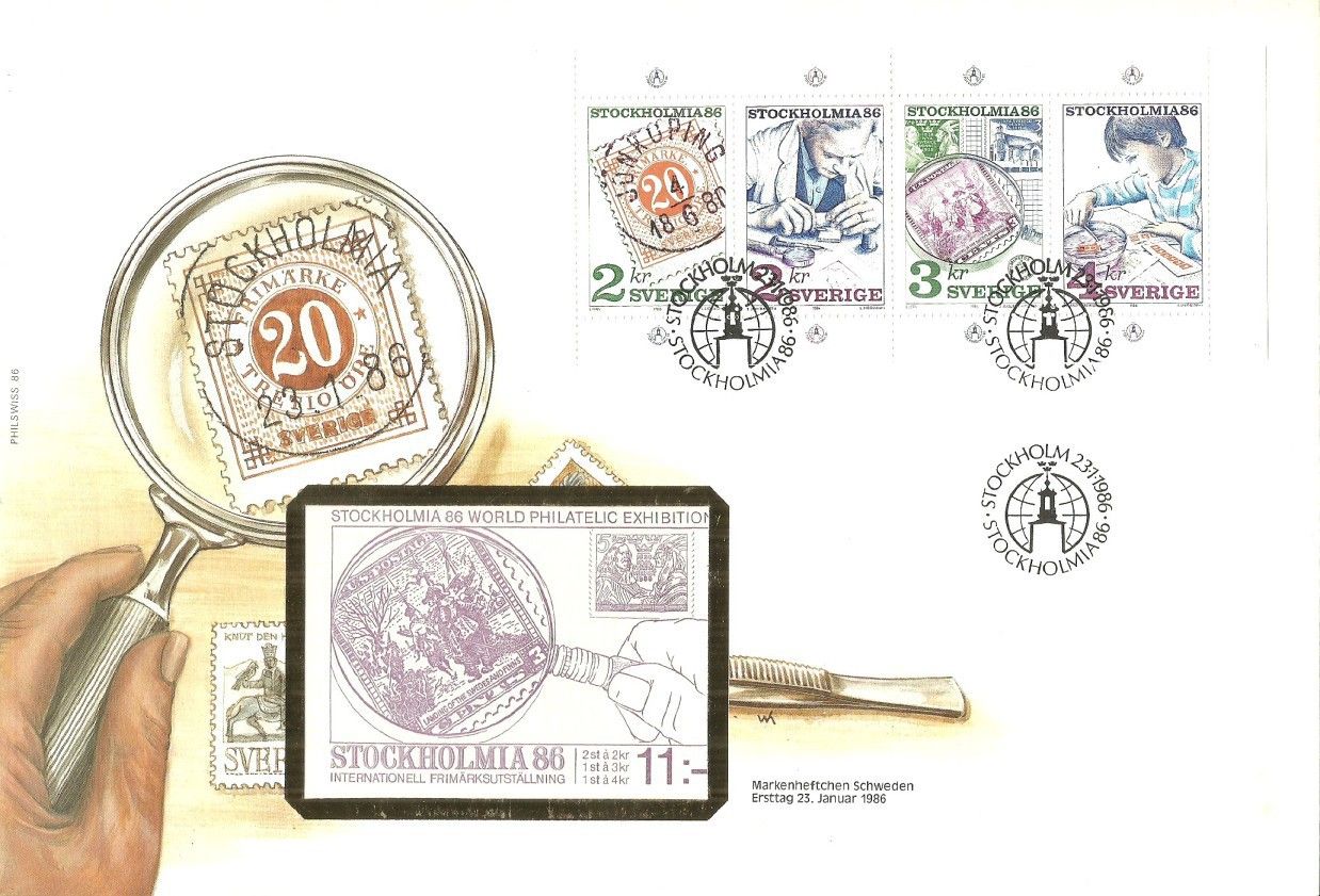 Znaczek Szwecja 1986 Mi h-blatt 138 FDC