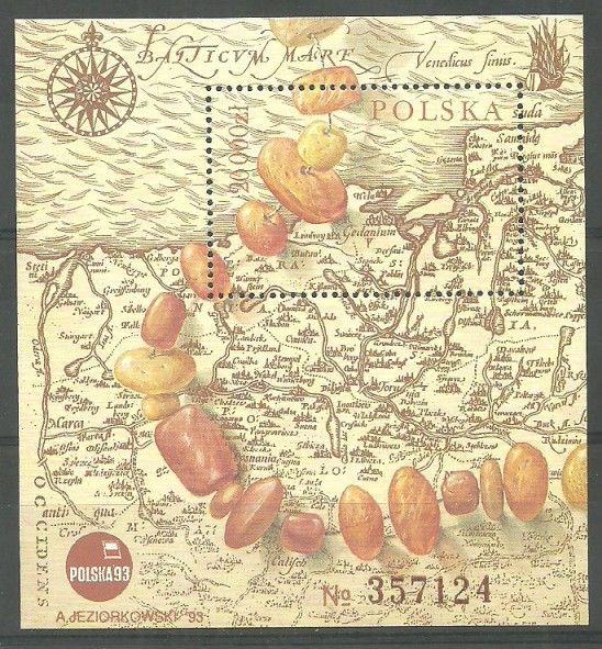 Znaczek Polska 1993 Mi bl 121III Fi bl 151 Czyste **