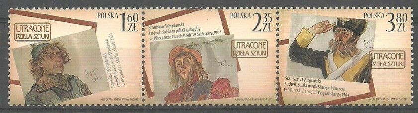 Znaczek Polska 2013 Mi 4647-4649 Fi 4497-4499 Czyste **