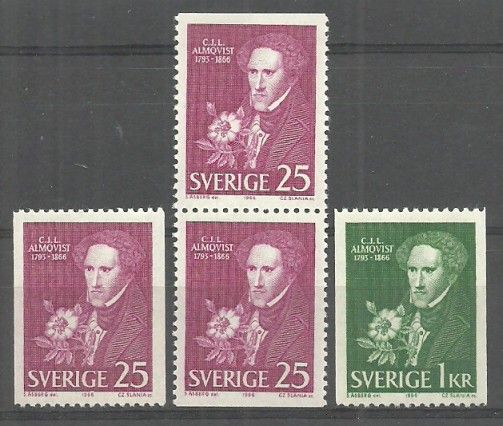 Znaczek Szwecja 1966 Mi 558C,Do,Du-559C Czyste **