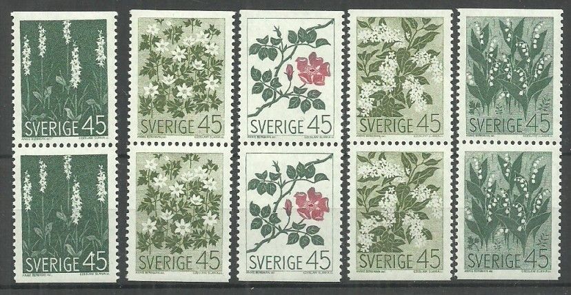 Znaczek Szwecja 1968 Mi 607-611Do,Du Czyste **