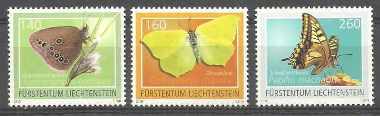 Znaczek Liechtenstein 2010 Mi 1557-1559 Czyste **