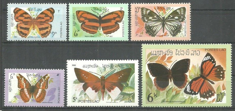 Znaczek Laos 1982 Mi 554-559 Czyste **