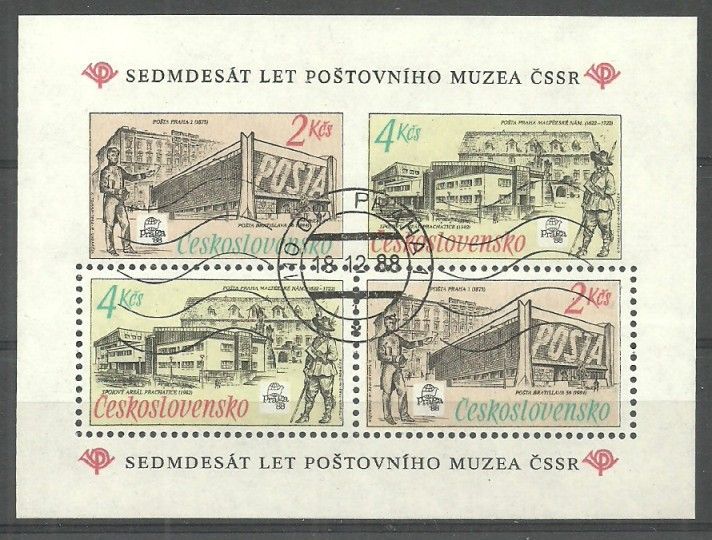 Znaczek Czechosłowacja 1988 Mi abo bl 79 Stemplowane