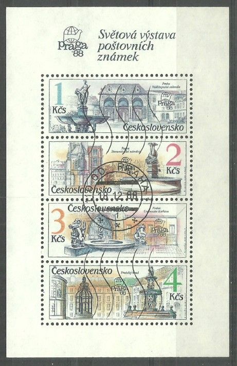 Znaczek Czechosłowacja 1988 Mi abo bl 81 Stemplowane