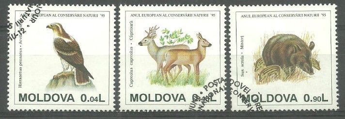 Znaczek Mołdawia 1995 Mi 158-160 Stemplowane