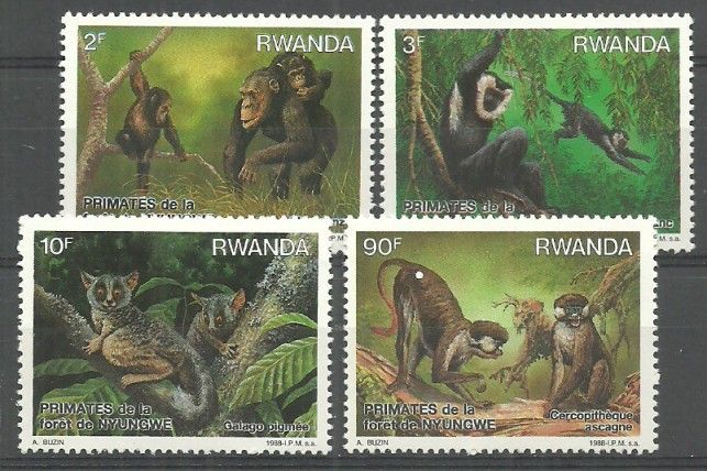 Znaczek Rwanda 1988 Mi 1389-1392 Czyste **