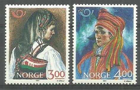 Znaczek Norwegia 1989 Mi 1017-1018 Czyste **
