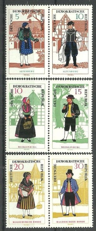 Znaczek NRD / DDR 1966 Mi 1214-1219 Czyste **