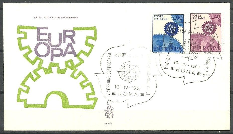 Znaczek Włochy 1967 Mi 1224-1225 FDC