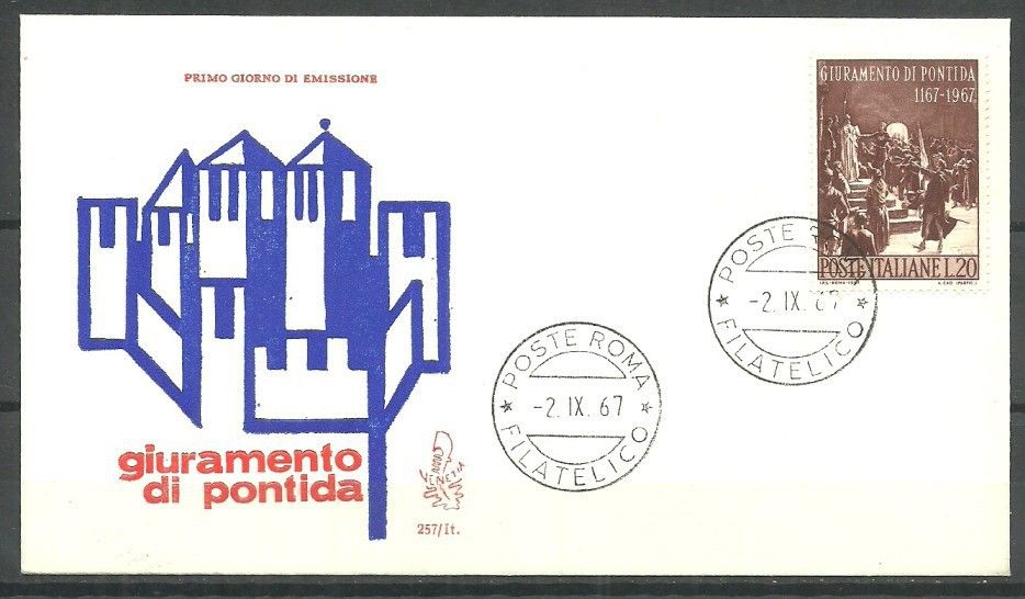 Znaczek Włochy 1967 Mi 1242 FDC