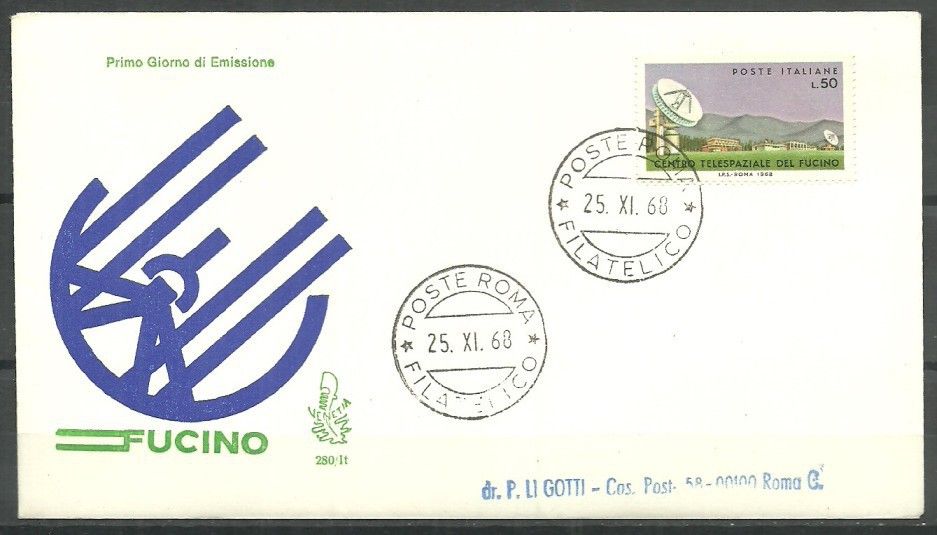 Znaczek Włochy 1968 Mi 1290 FDC