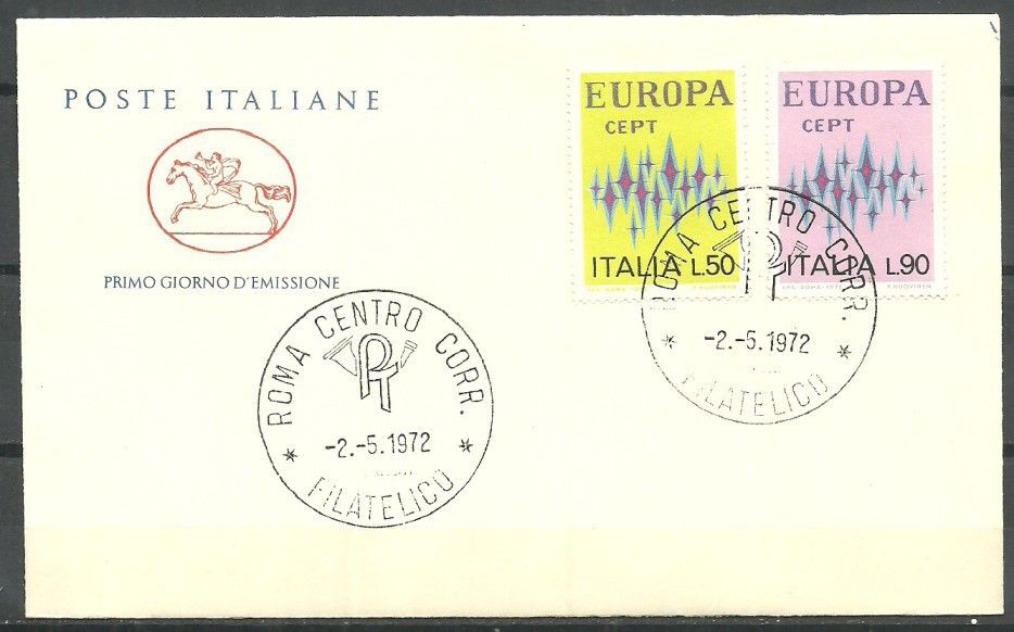 Znaczek Włochy 1972 Mi 1364-1365 FDC