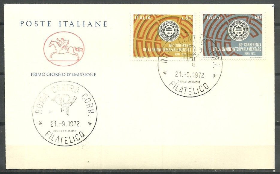 Znaczek Włochy 1972 Mi 1373-1374 FDC