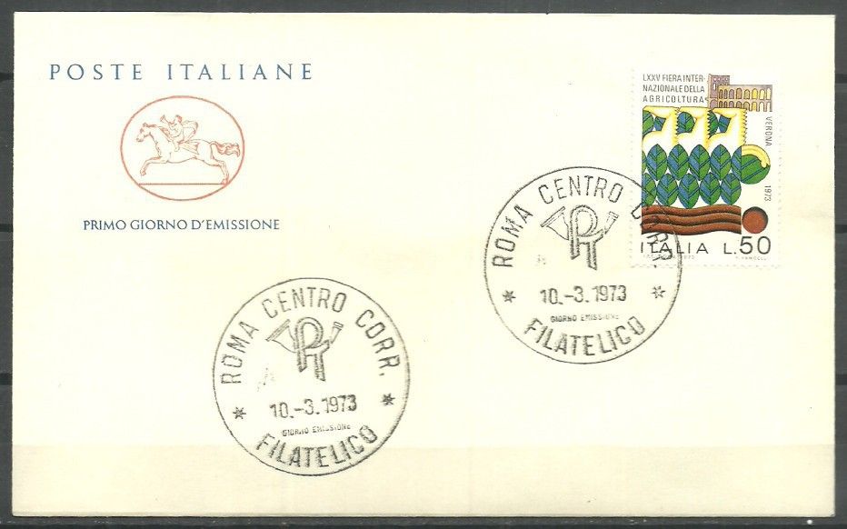 Znaczek Włochy 1973 Mi 1392 FDC
