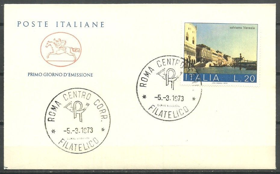 Znaczek Włochy 1973 Mi 1391 FDC