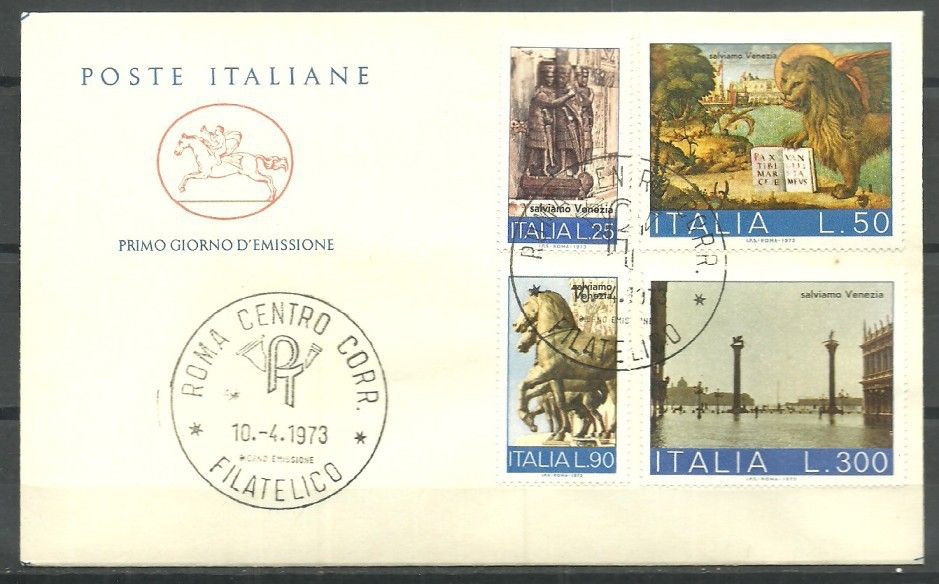 Znaczek Włochy 1973 Mi 1400-1403 FDC