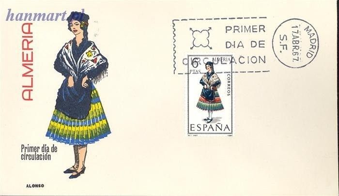 Znaczek Hiszpania 1967 Mi 1681 FDC