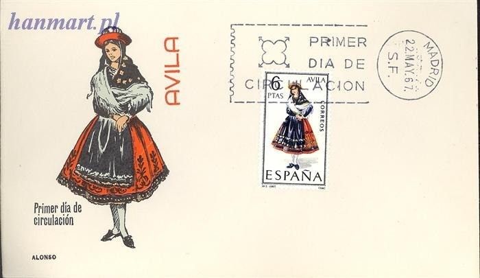 Znaczek Hiszpania 1967 Mi 1689 FDC