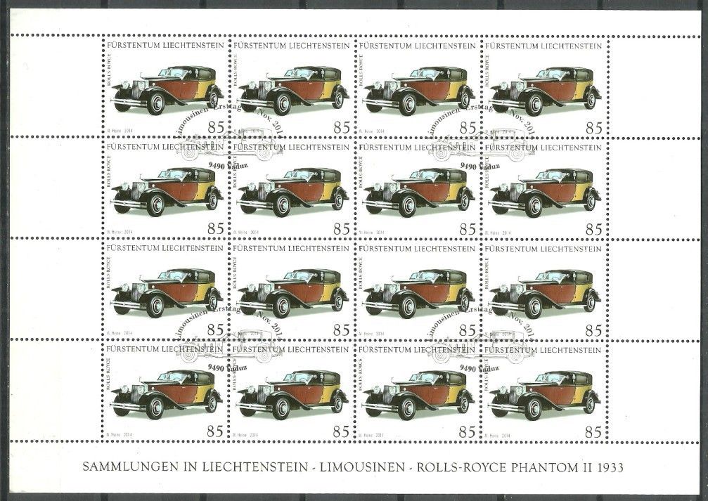 Znaczek Liechtenstein 2014 Mi ark 1726 Stemplowane