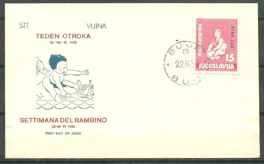 Znaczek Triest - Jugosławia Zone B 1952 Mi 69 FDC