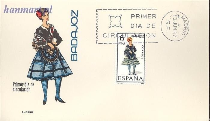 Znaczek Hiszpania 1967 Mi 1690 FDC
