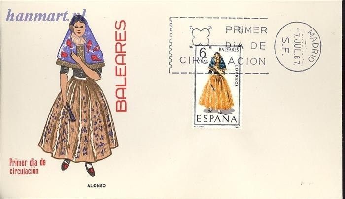 Znaczek Hiszpania 1967 Mi 1691 FDC