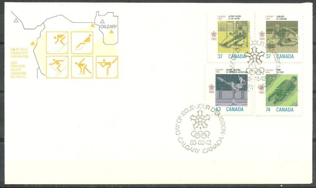 Znaczek Kanada 1988 Mi 1075-1078 FDC
